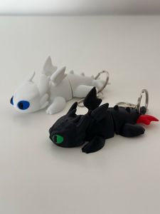 Toothless the Night Fury and the Light Fury - keychain set