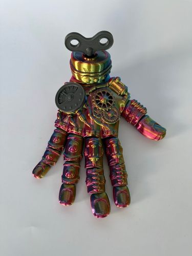 Robo Ręka mechaniczna futurystyczna figurka z ruchomymi palcami i ukrytym schowkiem